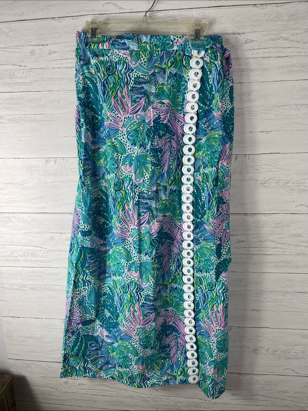 Lilly Pulitzer Blue Green Pink Tropical Two-Piece Maxi Dress - Picture 8 of 9